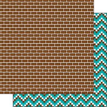 Scrapbook Customs - Pixel Addict - Bricks Double Sided Paper