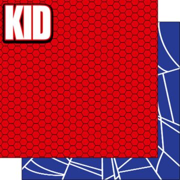 Scrapbook Customs - Double Sided Paper 12 x 12 - Spider Superhero - Right