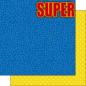 Scrapbook Customs - Double Sided Paper 12 x 12 - Super Kid - Left
