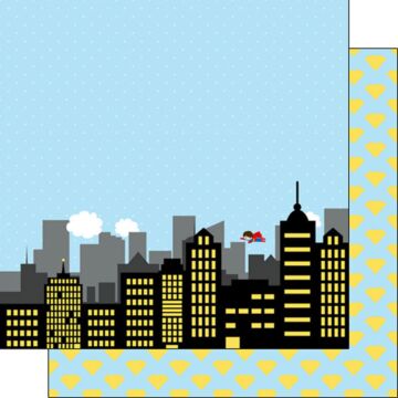 Scrapbook Customs - Double Sided Paper 12 x 12 - Super Kid - City