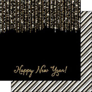 Scrapbook Customs - Double Sided Paper 12 x 12 - Happy New Year