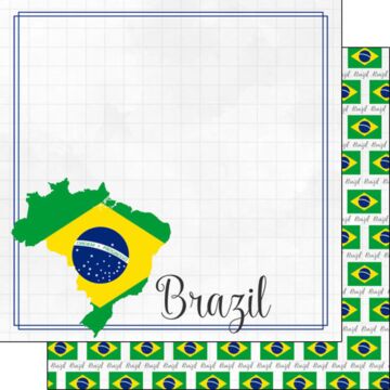 Scrapbook Customs - Double Sided Paper 12 x 12 - Brazil Adventure Border