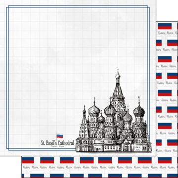 Scrapbook Customs Double Sided 12x12 Paper - Moscow St. Basils Cathedral Adventure Paper