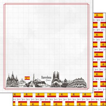 Preorder Scrapbook Customs Barcelona Spain Adventure Border Paper