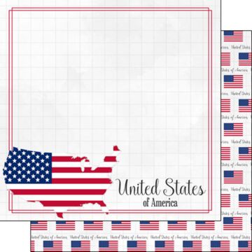 Scrapbook Customs - 12x12 DS Paper - USA Adventure Border