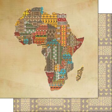 Scrapbook Customs - Africa Shape Double Sided Paper 12 x 12