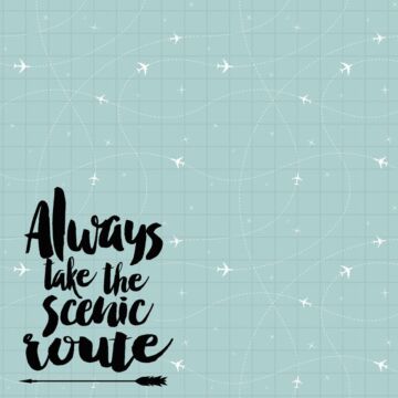 Scrapbook Customs - Always Take the Scenic Route Paper 12 x 12