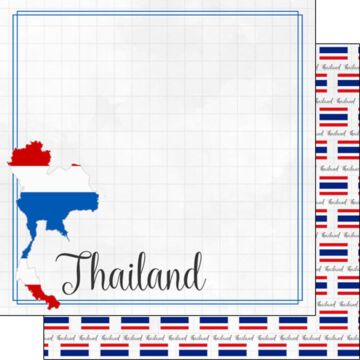 Scrapbook Customs Thailand Adventure Border Paper 12 x 12