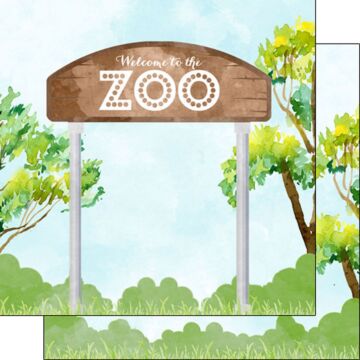 Scrapbook Customs Zoo Gate Watercolor Paper 12x12