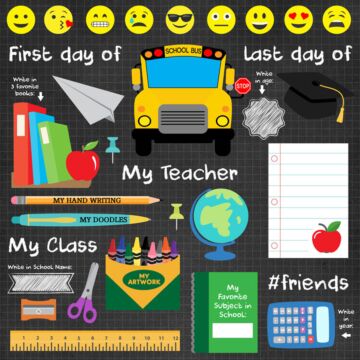 Scrapbook Customs - 12 x 12 Paper - Hello School Cut Out