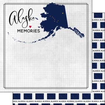 Scrapbook Customs - Double Sided Paper 12 x 12 - Alaska Adventure Flag