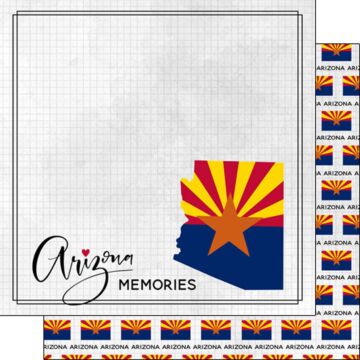 Scrapbook Customs - Double Sided Paper 12 x 12 - Arizona Adventure Flag