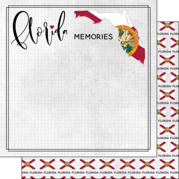Scrapbook Customs - Double Sided Paper 12 x 12 - Florida Adventure Flag