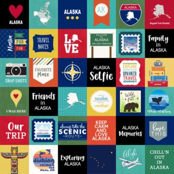 Scrapbook Customs ALASKA ADVENTURE CUT OUTS 12x12 PAPER