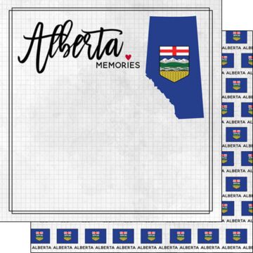 Scrapbook Customs - Double Sided Paper 12 x 12 - Alberta Adventure Flag