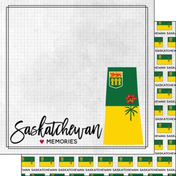 Scrapbook Customs - Double Sided Paper 12 x 12 - Saskatchewan Adventure Flag