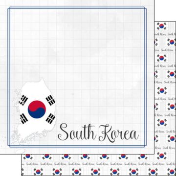 Scrapbook Customs South Korea Adventure Border Paper Double-Sided Paper 12 x 12