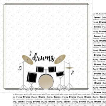 Scrapbook Customs - Drum Set Notes Paper