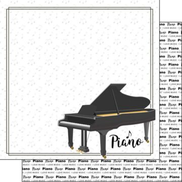 Scrapbook Customs - Double Sided Paper 12 x 12 - Piano Notes