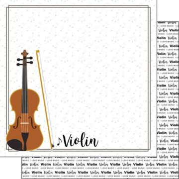 Scrapbook Customs - Violin Notes Paper