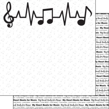 Scrapbook Customs - Heart Beats For Music Double Sided Paper