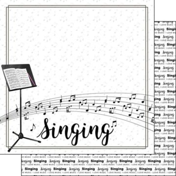 Scrapbook Customs - Double Sided Paper 12 x 12 - Singing Notes