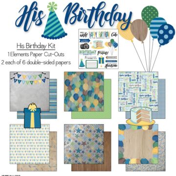Preorder Scrapbook Customs His Birthday Paper Set
