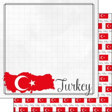 Scrapbook Customs Turkey Adventure Border Paper Double-Sided Paper 12 x 12