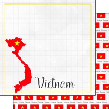 Scrapbook Customs Vietnam Adventure Border Paper Double-Sided Paper 12 x 12