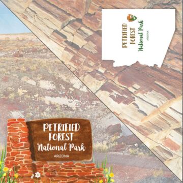 Scrapbook Customs - Double Sided Paper 12 x 12 - Petrified Forest National Park Watercolor