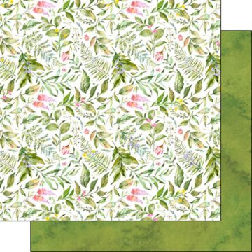 Scrapbook Customs - Double Sided Paper 12 x 12 - NPWC Comp. 6 - Wildflowers & Green WC