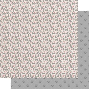 Scrapbook Customs Cats & Hearts - Paw Prints DS Paper 12x12