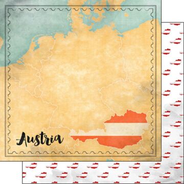 Preorder Scrapbook Customs Austria Map Sights Paper