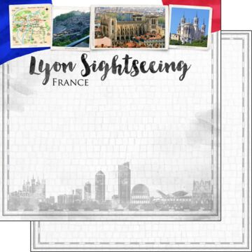 Scrapbook Customs Lyon City Sights Paper 12x12