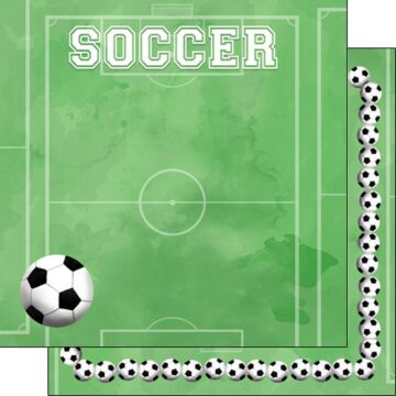 Scrapbook Customs Soccer Watercolor Paper 12x12