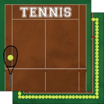 Scrapbook Customs Tennis Watercolor Paper 12x12