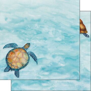 Scrapbook Customs - Double Sided Paper 12 x 12 - Sea Turtle Safari