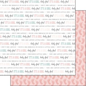 Scrapbook Customs - Double Sided Paper 12 x 12 - It's A Girl DS Pride