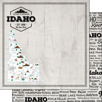 Scrapbook Customs Idaho Postage Map DS Paper Double-Sided Paper 12 x 12