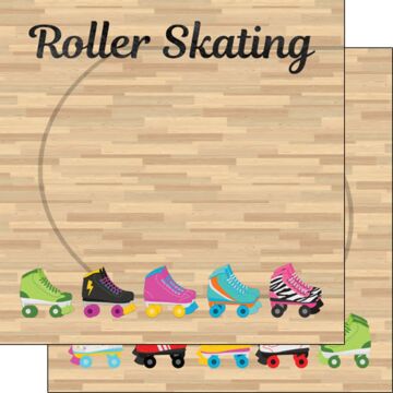 Scrapbook Customs Roller Skating Floor Watercolor Paper 12x12