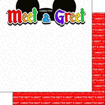 Scrapbook Customs - Double Sided Paper 12 x 12 - Character Meet & Greet - Ears Title