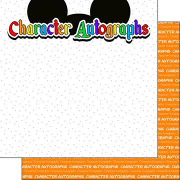 Scrapbook Customs - Double Sided Paper 12 x 12 - Character Autographs - Ears Title