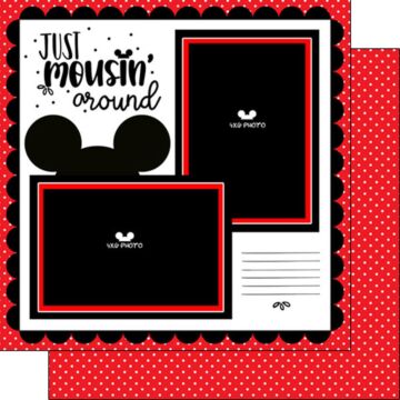 Scrapbook Customs - Mousin' Around Layout - Left Double Sided Paper