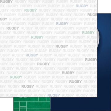 Scrapbook Customs - Double Sided Paper 12 x 12 - Rugby Addict 1