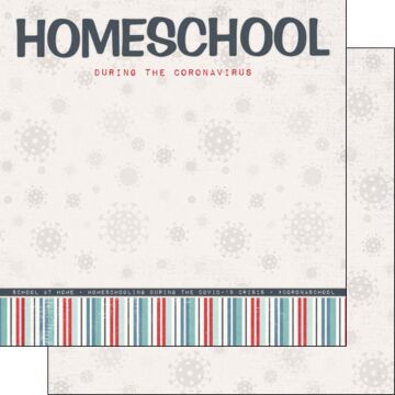 Scrapbook Customs - Covid-19 Homeschool Title Double sided paper