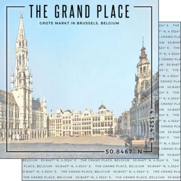 Scrapbook Customs Belgium - Grand Place Coordinates Paper