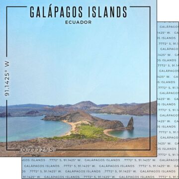 Scrapbook Customs Ecuador - Galapagos Islands Coordinates Paper Double-Sided Paper 12 x 12