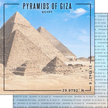 Scrapbook Customs - Egypt - Pyramids of Giza Coordinates Double-Sided Paper 12 x 12