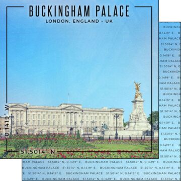 Scrapbook Customs - England - Buckingham Palace Coordinates Paper