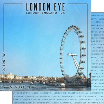 Scrapbook Customs - England - London Eye Coordinates Paper